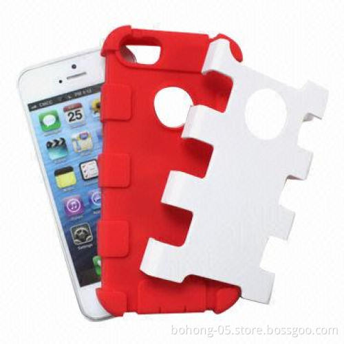 Cases for iPhone 5, Made of PC + Silicone, Two-piece